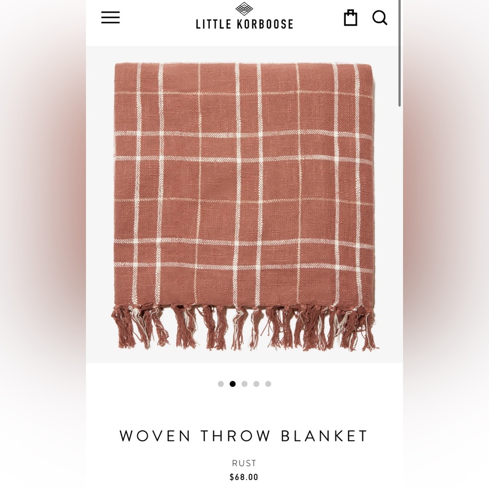 LITTLE KORBOOSE WOVEN THROW BLANKET - RUST